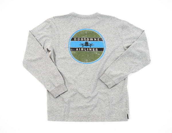 Vintage Cotton Tee- Grey Dogtowne Airlines - Dogtowne Dry Goods