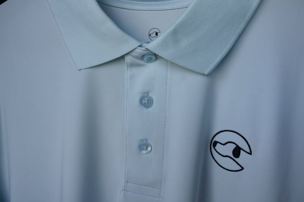 Men's Polyester Baby Blue Polo - Dogtowne Dry Goods