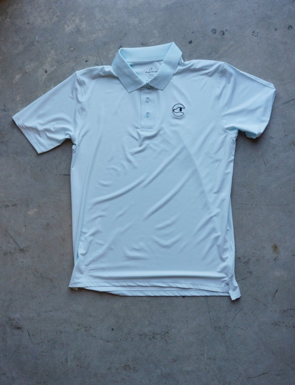 Men's Polyester Baby Blue Polo - Dogtowne Dry Goods