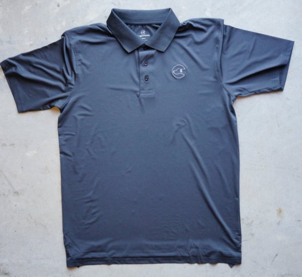 Men's Polyester Black Polo - Dogtowne Dry Goods