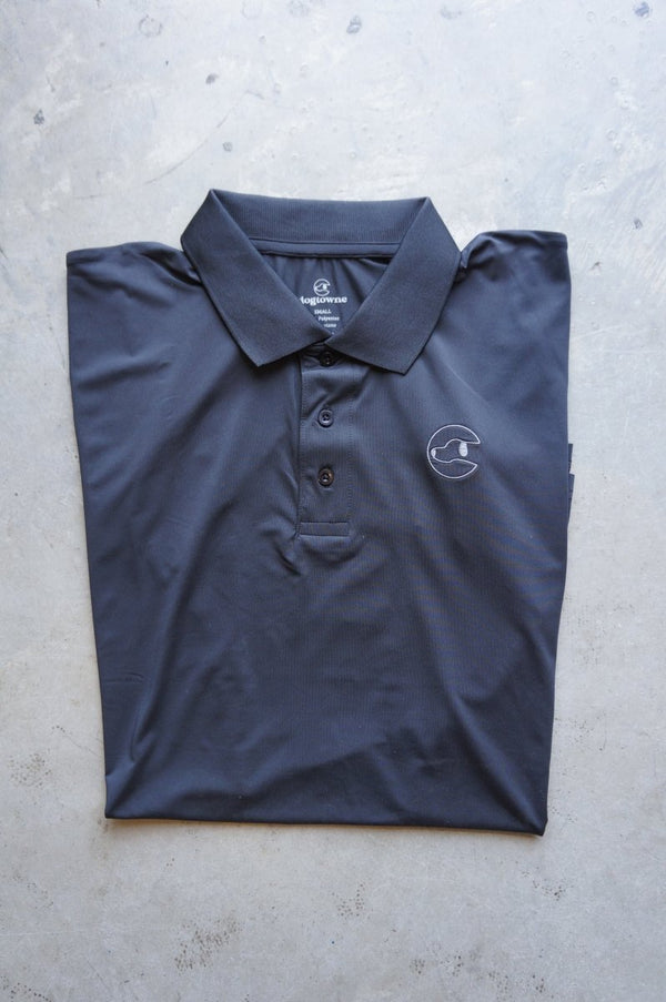 Men's Polyester Black Polo - Dogtowne Dry Goods