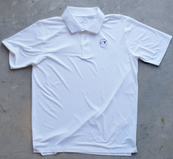 Men's Polyester White Polo - Dogtowne Dry Goods