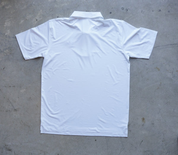 Men's Polyester White Polo - Dogtowne Dry Goods