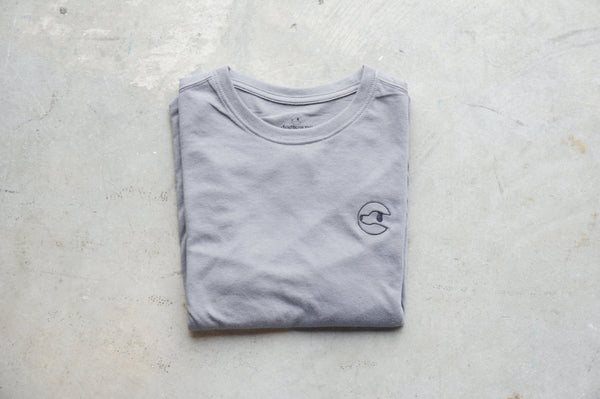 TriBlend LS Crew Pewter Logo Tee - Dogtowne Dry Goods