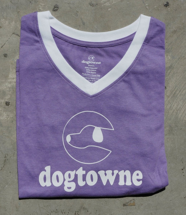 TriBlend LS V - Neck Lilac Dog Hero Tee - Dogtowne Dry Goods