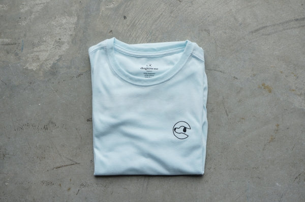 TriBlend SS Crew Baby Blue Logo Tee - Dogtowne Dry Goods