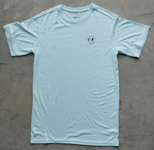 TriBlend SS Crew Baby Blue Logo Tee - Dogtowne Dry Goods