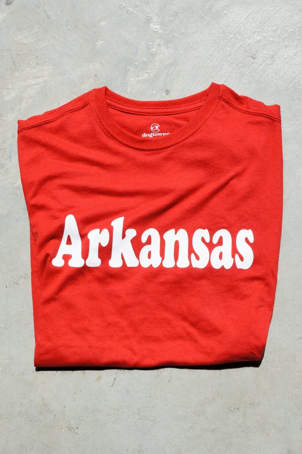 TriBlend SS Crew Cardinal Arkansas Tee - Dogtowne Dry Goods