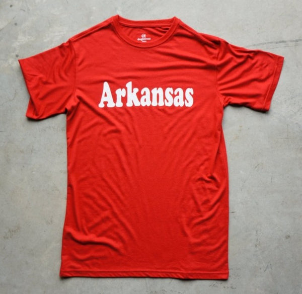 TriBlend SS Crew Cardinal Arkansas Tee - Dogtowne Dry Goods