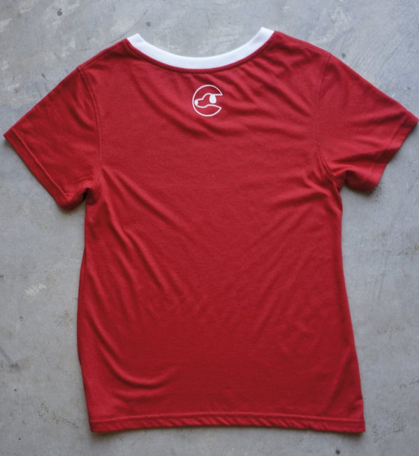 TriBlend SS V - Neck Cardinal Pig Parade Tee - Dogtowne Dry Goods