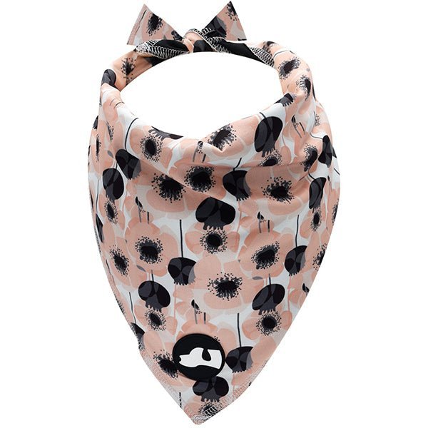 The Borzoi Watercolor Poppy Dog Bandana - Reversable to Black Solid - Dogtowne Dry Goods